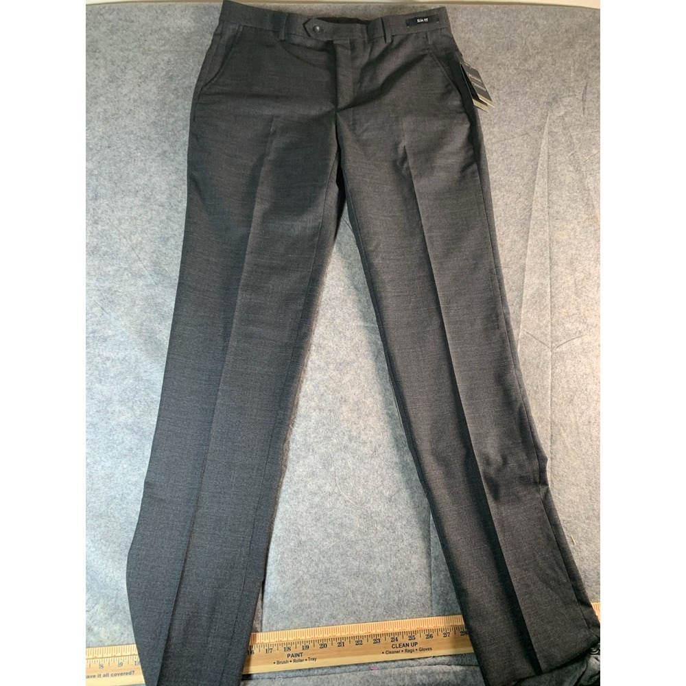 Jos. A. Bank Travel Tech Slim Fit Dress Pants Size 37R Unhemmed Stretch
